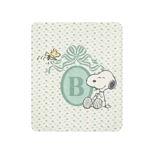 Peanuts Snoopy Personalized Baby Initials Sherpa Blanket-5