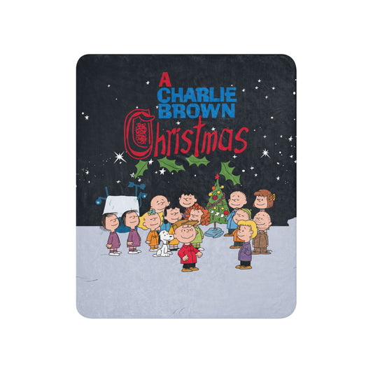 Peanuts A Charlie Brown Christmas Gang Sherpa Blanket 37 in x 57 in-3