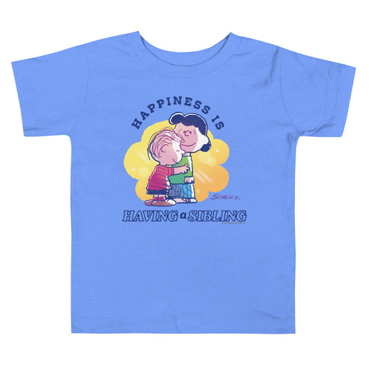 75 Years of Peanuts Happiness Is Having A Sibling Toddler T-Shirt-0