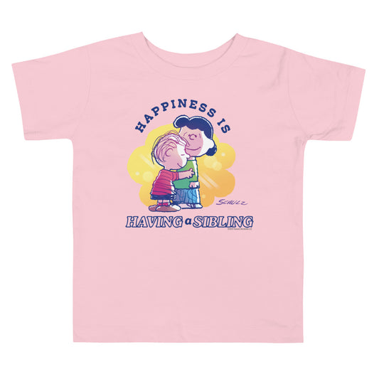 75 Years of Peanuts Happiness Is Having A Sibling Toddler T-Shirt-2