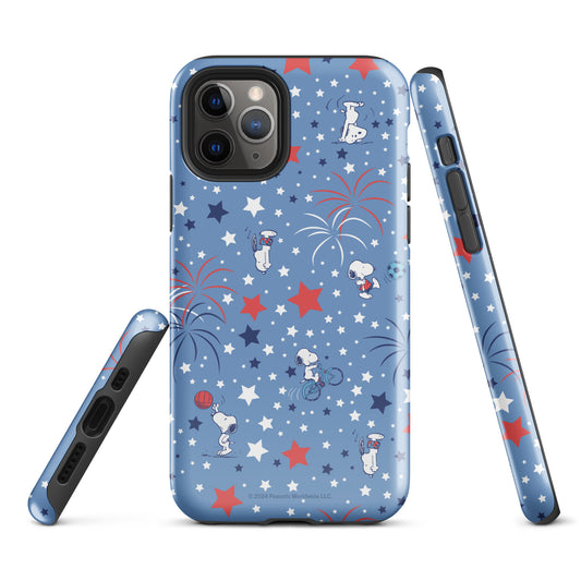 Snoopy Sports and Stars iPhone case showing the back panel graphic of Snoopy playing sports-49