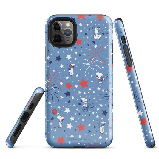 Snoopy Sports and Stars iPhone case showing the back panel graphic of Snoopy playing sports-50
