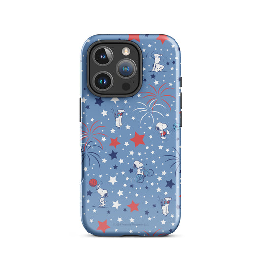 Snoopy Sports and Stars iPhone case showing the back panel graphic of Snoopy playing sports-53