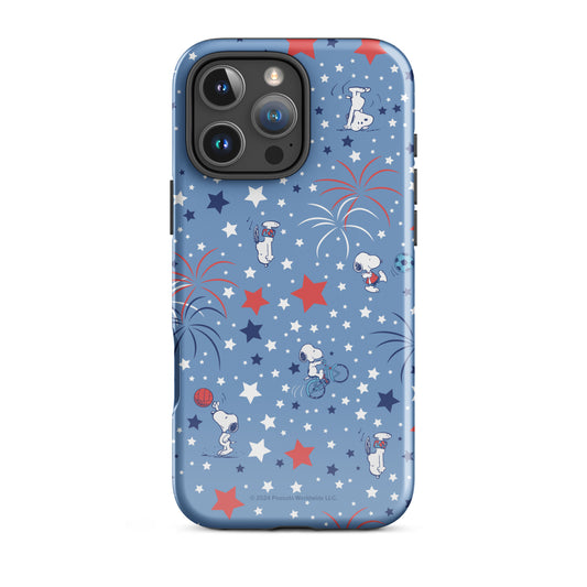Snoopy Sports and Stars iPhone case showing the back panel graphic of Snoopy playing sports-54