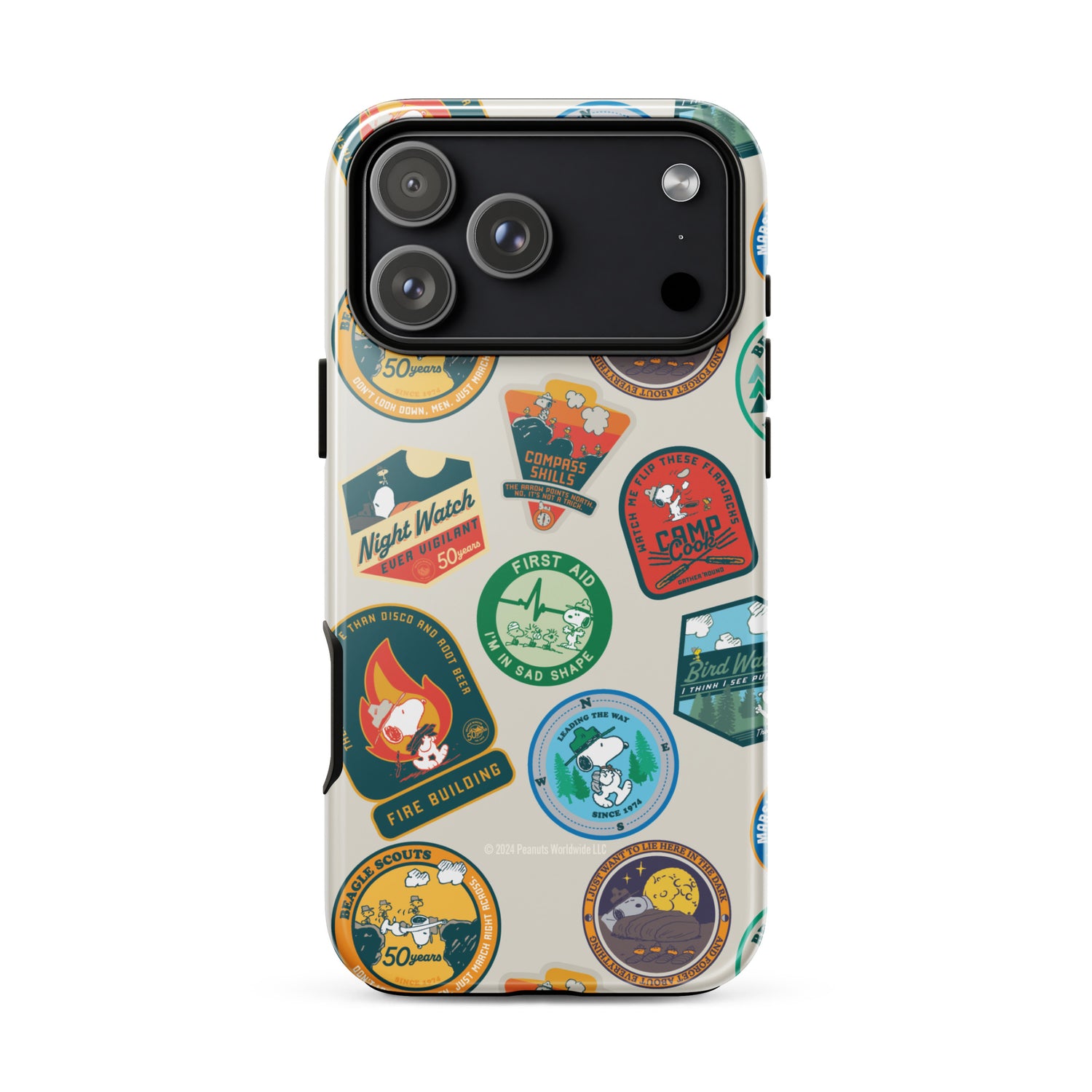 Flat lay view with autumn leaves accenting the Beagle Scout theme