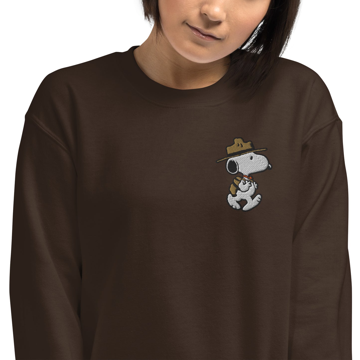 Snoopy Beagle Scouts Embroidered Adult Crewneck