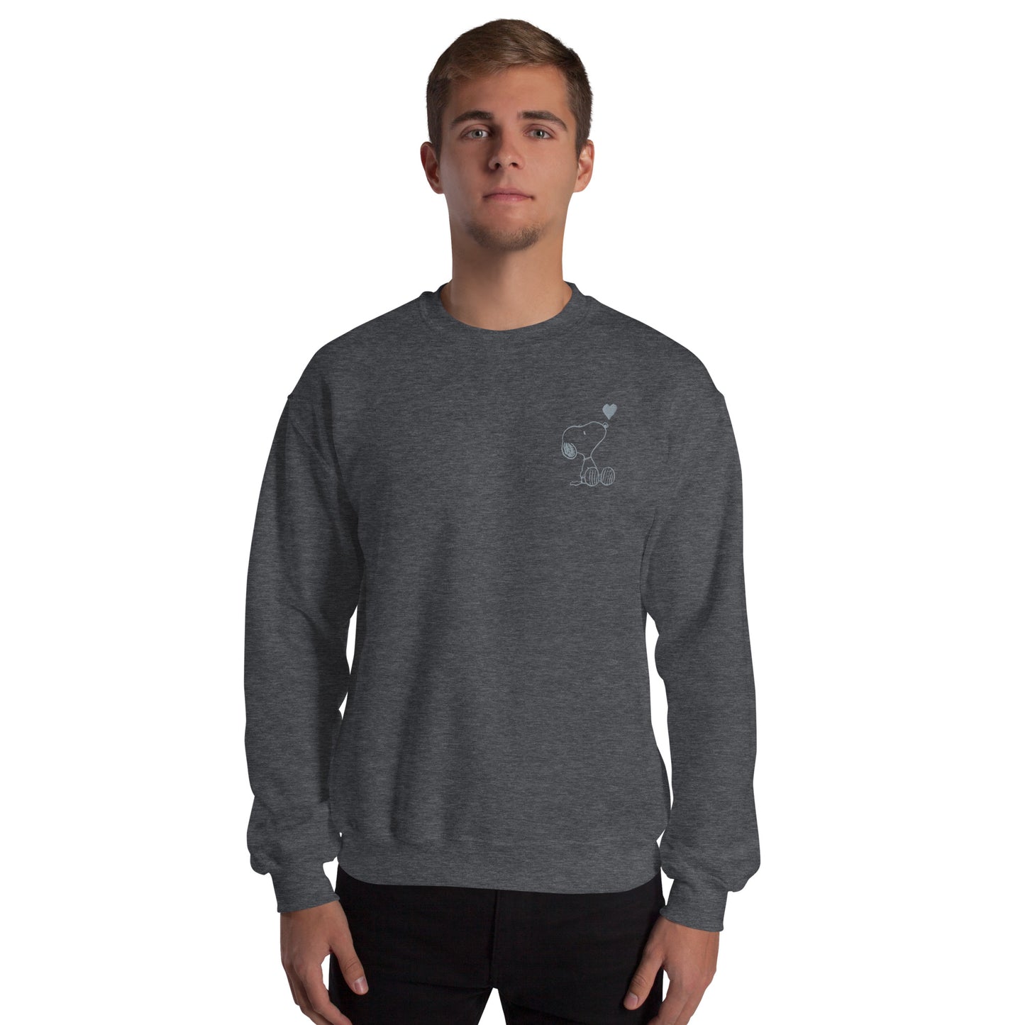 Peanuts Embroidered Crewneck Snoopy Love
