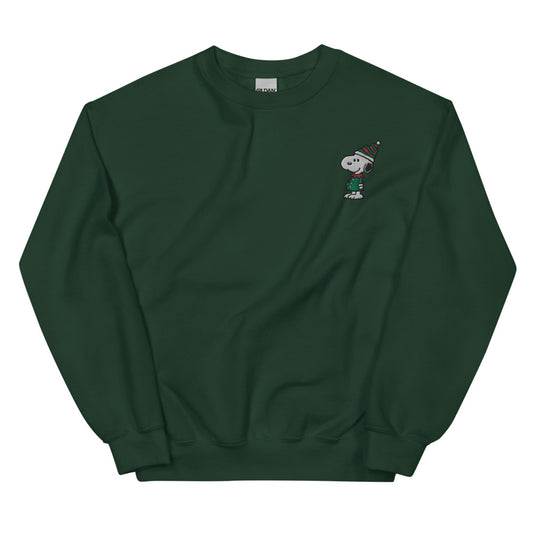 Peanuts Snoopy Elf Embroidered Adult Crewneck-0