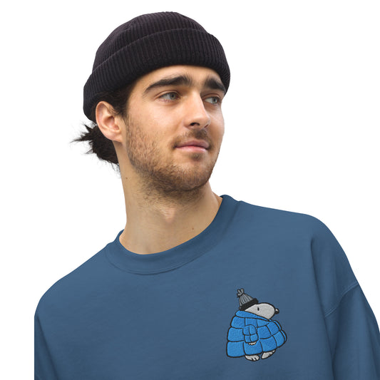 Snoopy Puffer Embroidered Adult Crewneck-8
