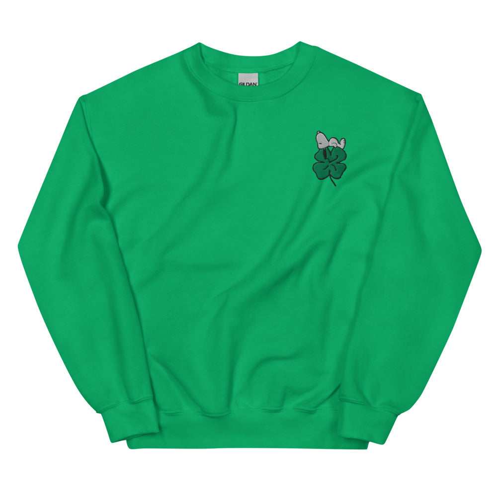 Peanuts Shamrock Embroidered Crewneck