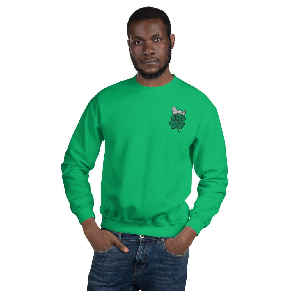 Peanuts Shamrock Embroidered Crewneck