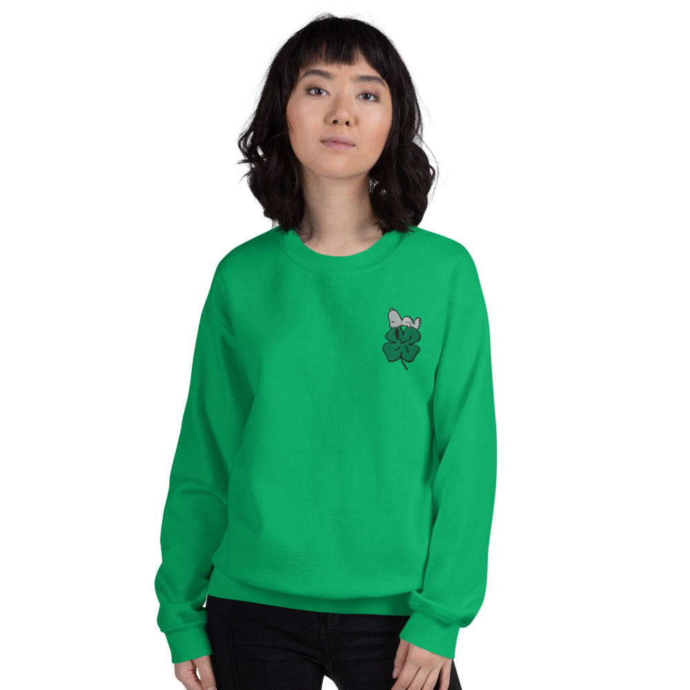 Peanuts Shamrock Embroidered Crewneck