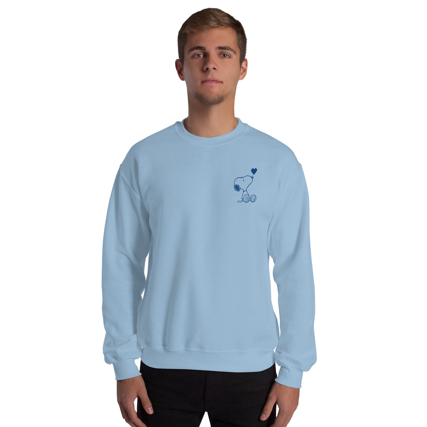 Peanuts Embroidered Crewneck Snoopy Love