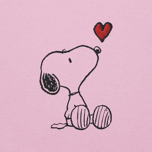 Snoopy Heart Embroidered Adult Crewneck-1