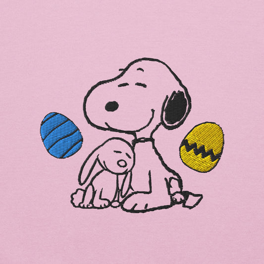 Snoopy Easter Eggs Embroidered Crewneck Sweatshirt-1