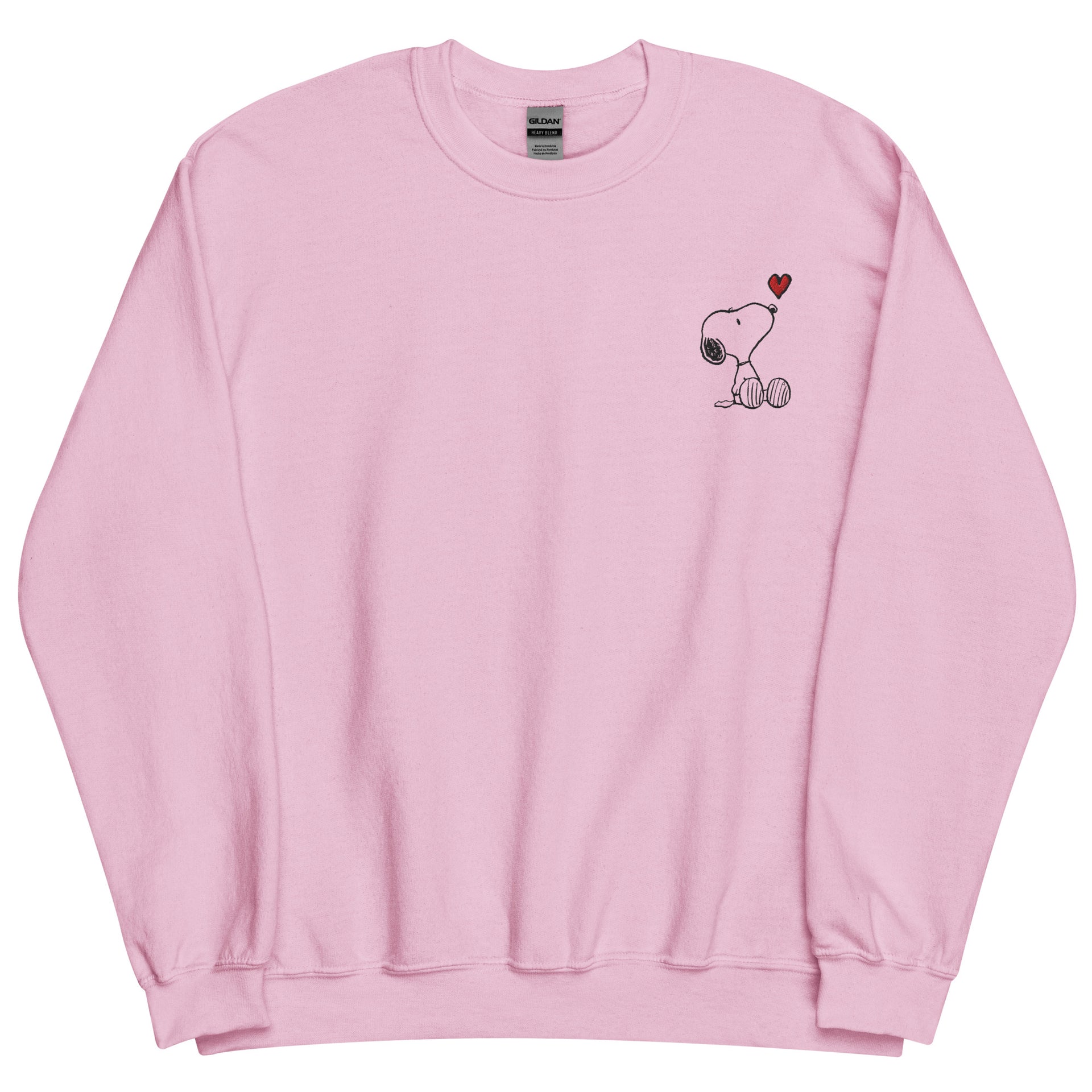 Snoopy Heart Embroidered Adult Crewneck