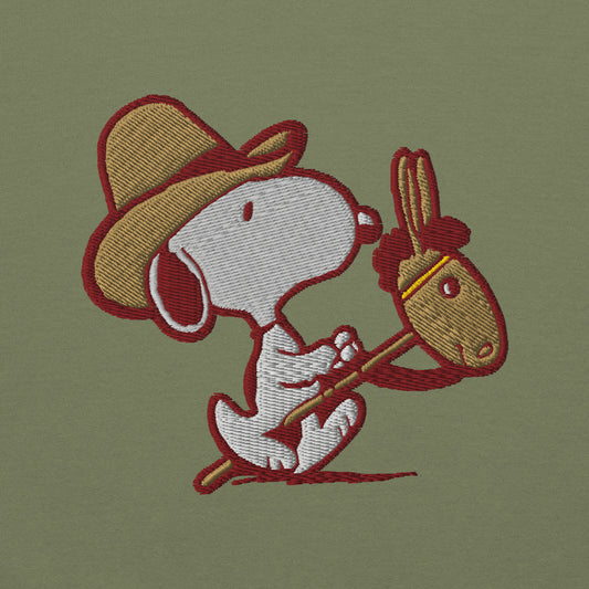 Snoopy Cowboy Embroidered Crewneck-1