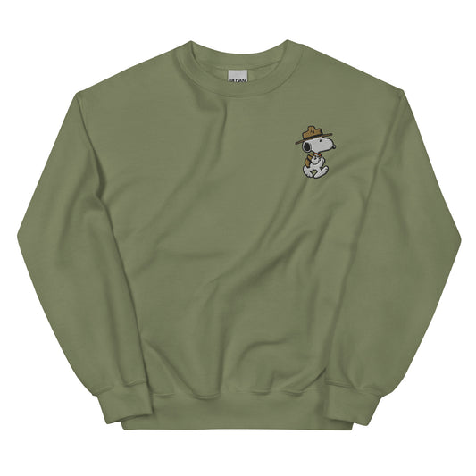 Snoopy Beagle Scouts Embroidered Adult Crewneck-5