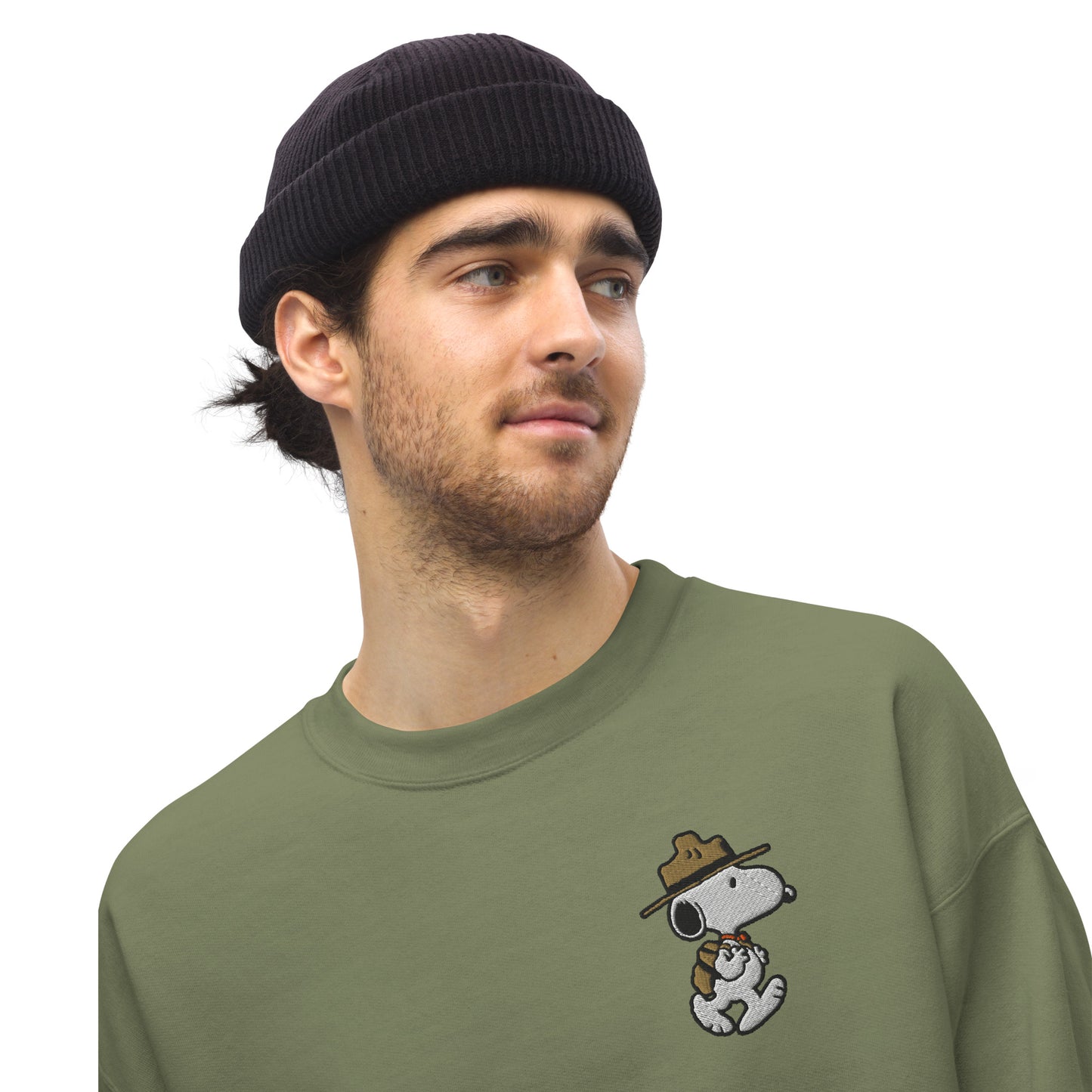 Snoopy Beagle Scouts Embroidered Adult Crewneck