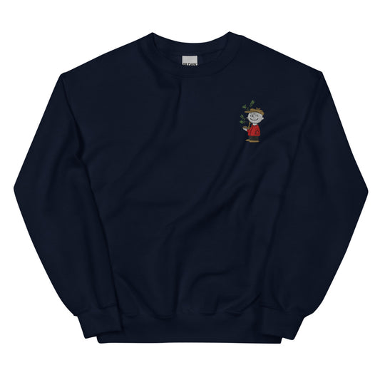 Peanuts A Charlie Brown Christmas Embroidered Sweatshirt Navy-1