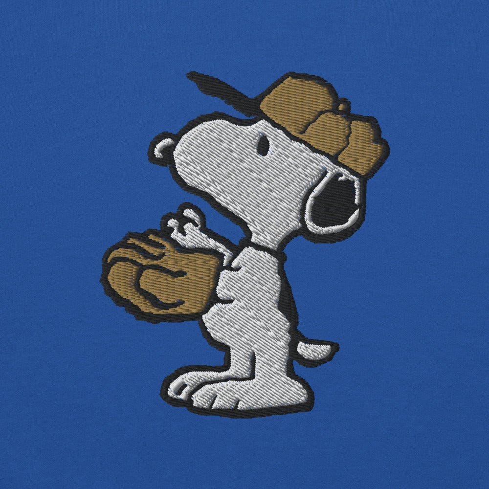 Peanuts Baseball Embroidered Adult Crewneck