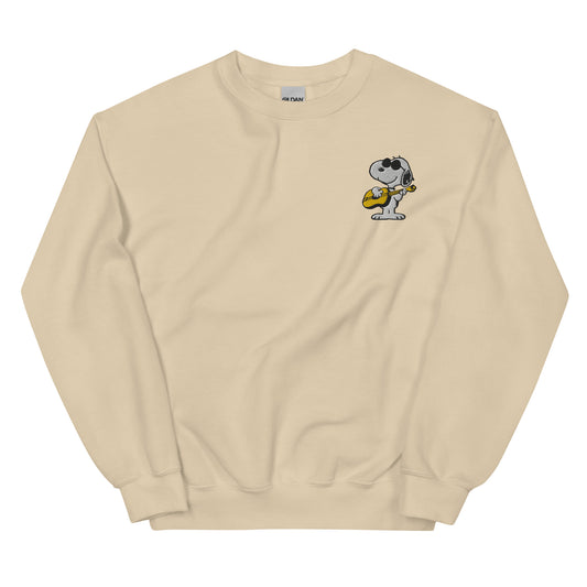Peanuts Joe Cool's Guitar Groove Embroidered Crewneck Sweatshirt-0