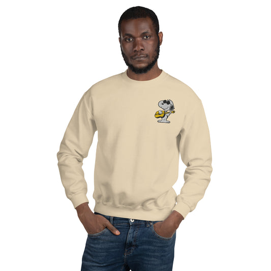 Peanuts Joe Cool's Guitar Groove Embroidered Crewneck Sweatshirt-2