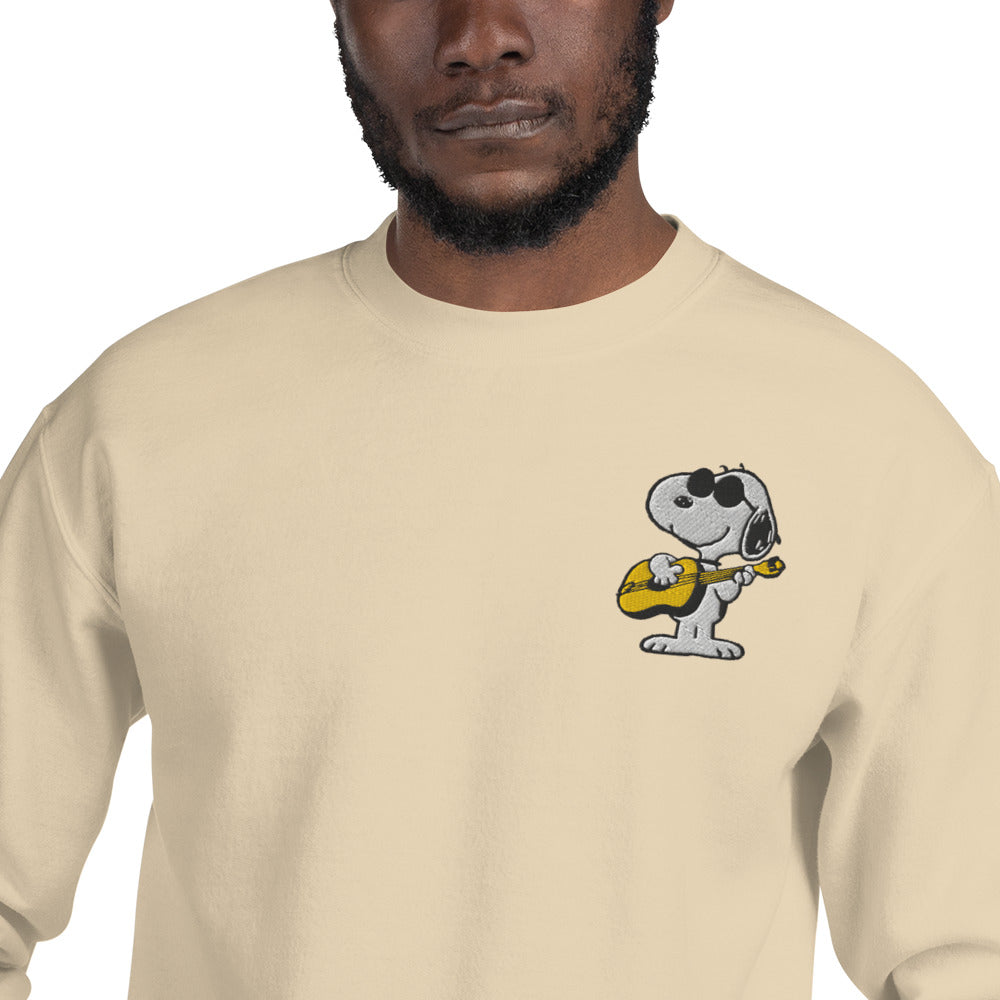 Peanuts Joe Cool's Guitar Groove Embroidered Crewneck Sweatshirt