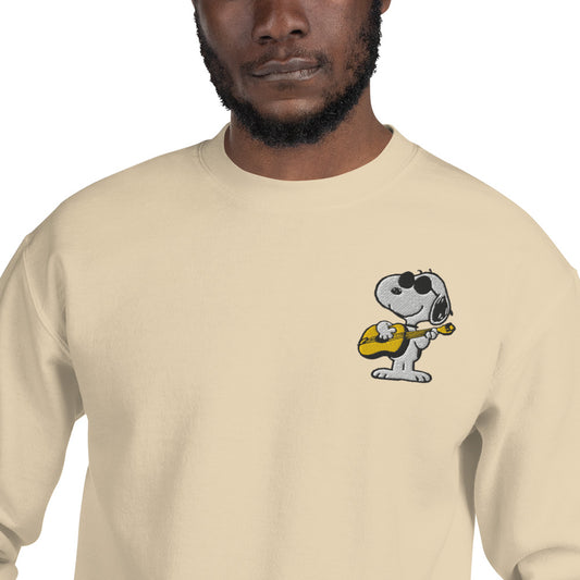 Peanuts Joe Cool's Guitar Groove Embroidered Crewneck Sweatshirt-3