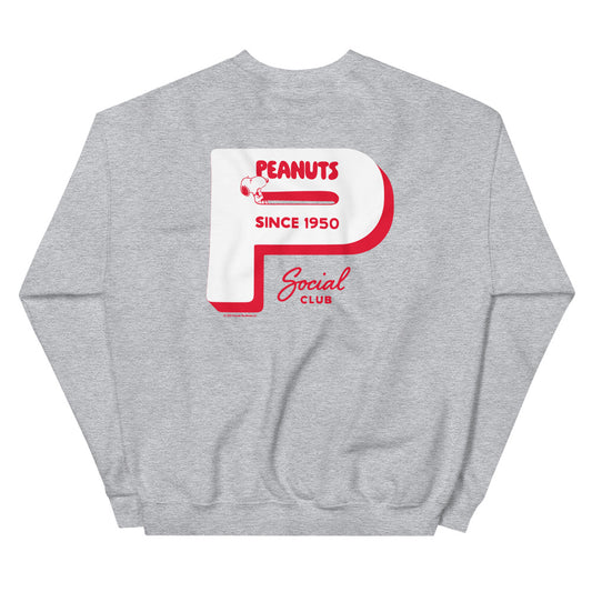 Peanuts Social Club Adult Crewneck Sport Grey-0