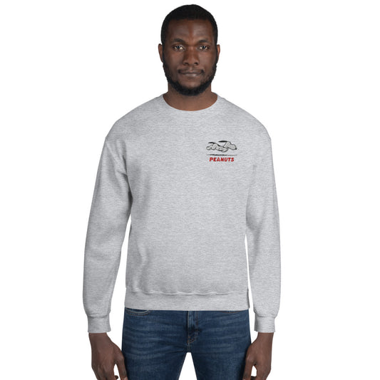 Peanuts Running Snoopy Embroidered Crewneck Sweatshirt Sport Grey-3