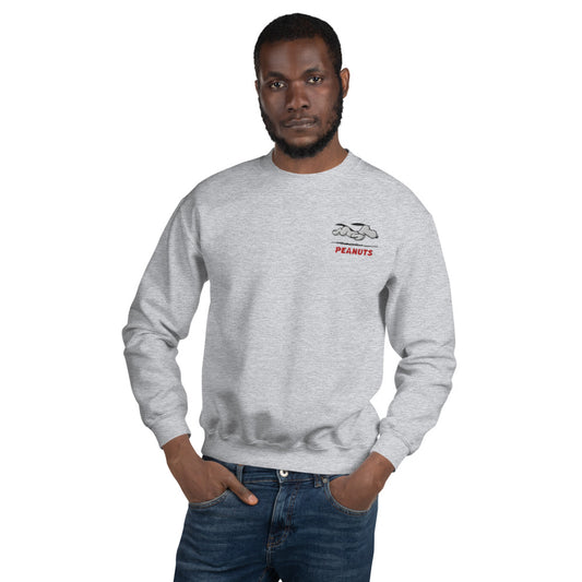 Peanuts Running Snoopy Embroidered Crewneck Sweatshirt Sport Grey-4