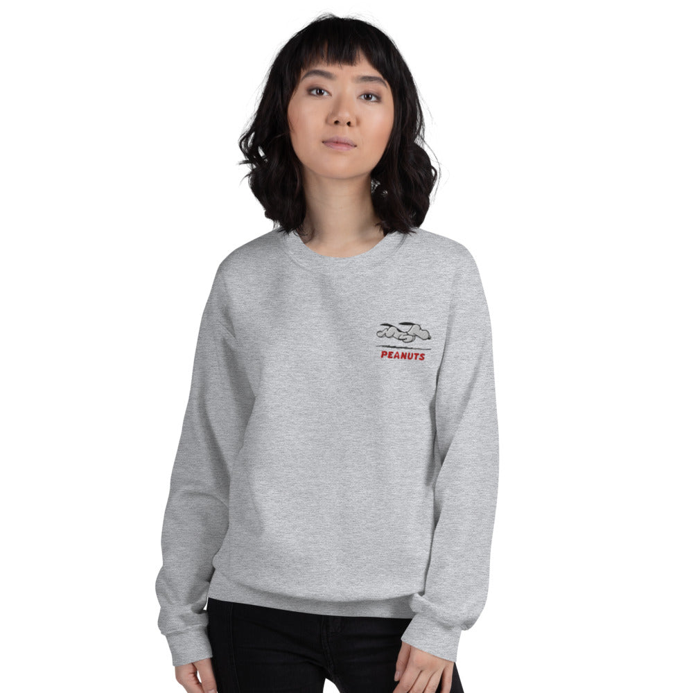 Peanuts Running Snoopy Embroidered Crewneck Sweatshirt