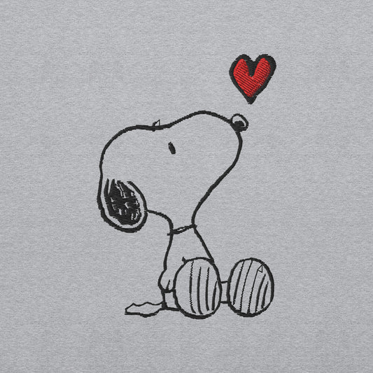 Snoopy Heart Embroidered Adult Crewneck-3