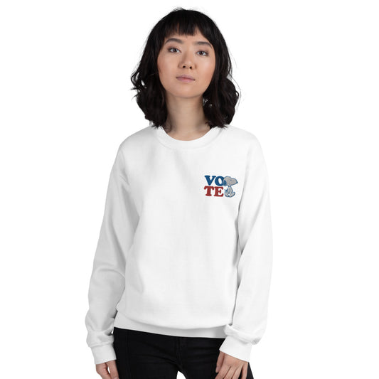 Peanuts Snoopy Vote Embroidered Adult Sweatshirt-1