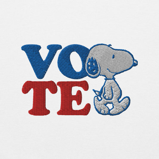 Snoopy Vote Embroidered Adult Sweatshirt-1