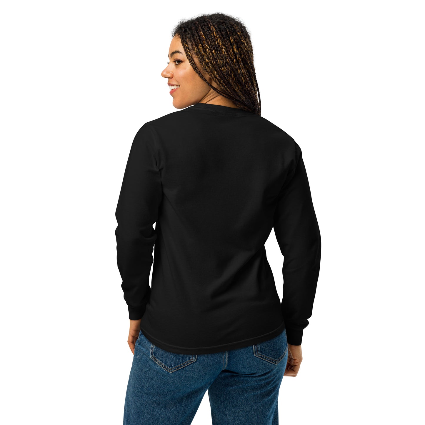 Close-up of the ribbed cuff and durable cotton fabric texture on the black variant