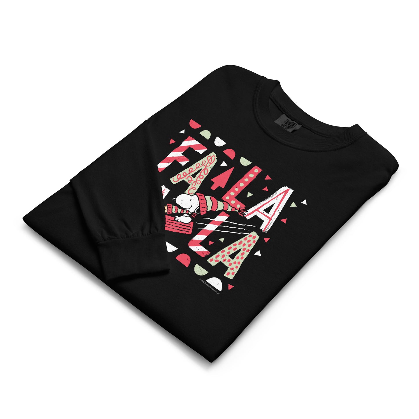 Back view of the solid black unisex heavy cotton long sleeve t-shirt