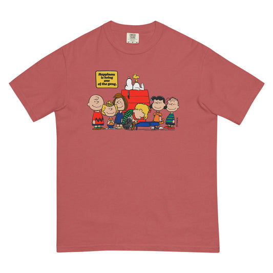 Peanuts Happiness Is Being Part Of The Gang Comfort Colors T-Shirt Crimson-0