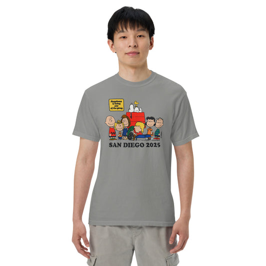 Peanuts Comic Con Exclusive Happiness Is Comfort Colors T-Shirt Grey-1