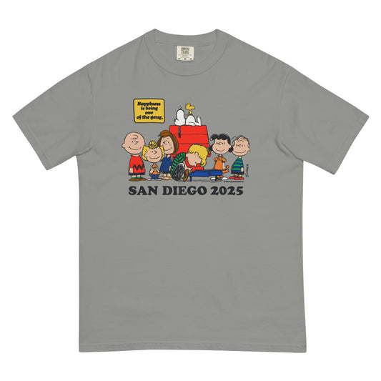 Peanuts Comic Con Exclusive Happiness Is Comfort Colors T-Shirt Grey-0