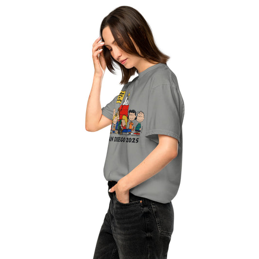 Peanuts Comic Con Exclusive Happiness Is Comfort Colors T-Shirt Grey-2