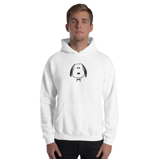 Peanuts Snoopy Face Embroidered Hoodie White-2