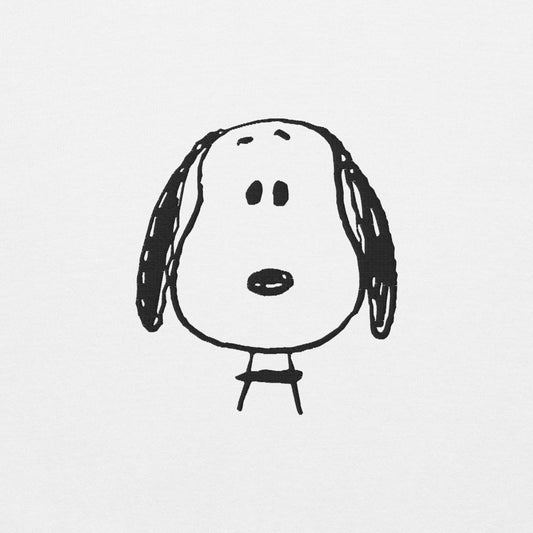 Peanuts Snoopy Face Embroidered Hoodie White-1
