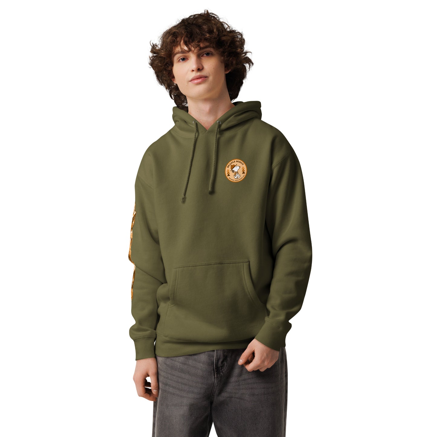 Peanuts Camo Hoodie Beagle Scouts Patch
