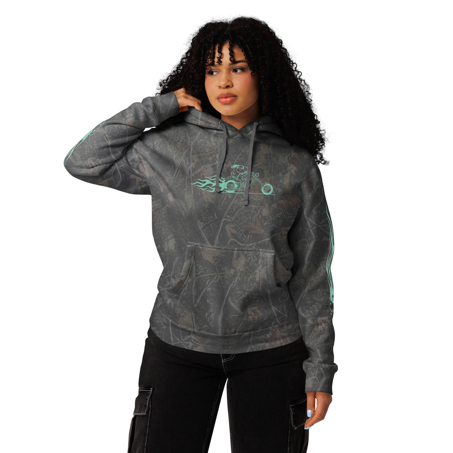 Peanuts Camo Hoodie Joe Cool Flame Chopper