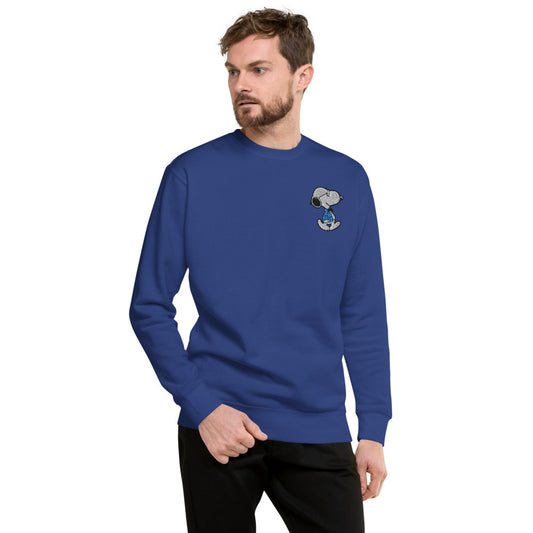 Peanuts Snoopy Smarty Pants Embroidered Crewneck Sweatshirt Team Royal-2
