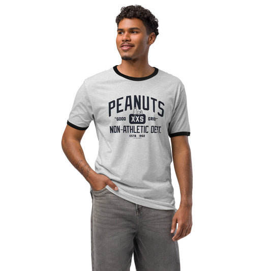 Peanuts Non Athletic Department Ringer T-Shirt Heather Gray / Black-1