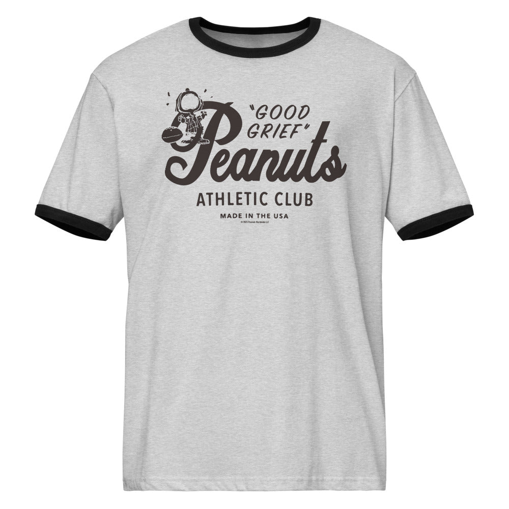 Peanuts Good Grief Ringer T-Shirt Heather Gray / Black