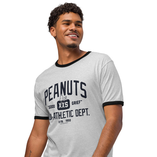 Peanuts Non Athletic Department Ringer T-Shirt Heather Gray / Black-2